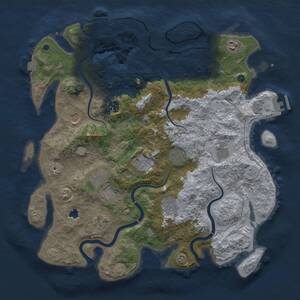 Thumbnail Rust Map: Procedural Map, Size: 4100, Seed: 55265487, 16 Monuments