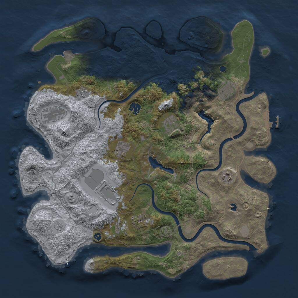 Rust Map: Procedural Map, Size: 4000, Seed: 2110020049, 14 Monuments
