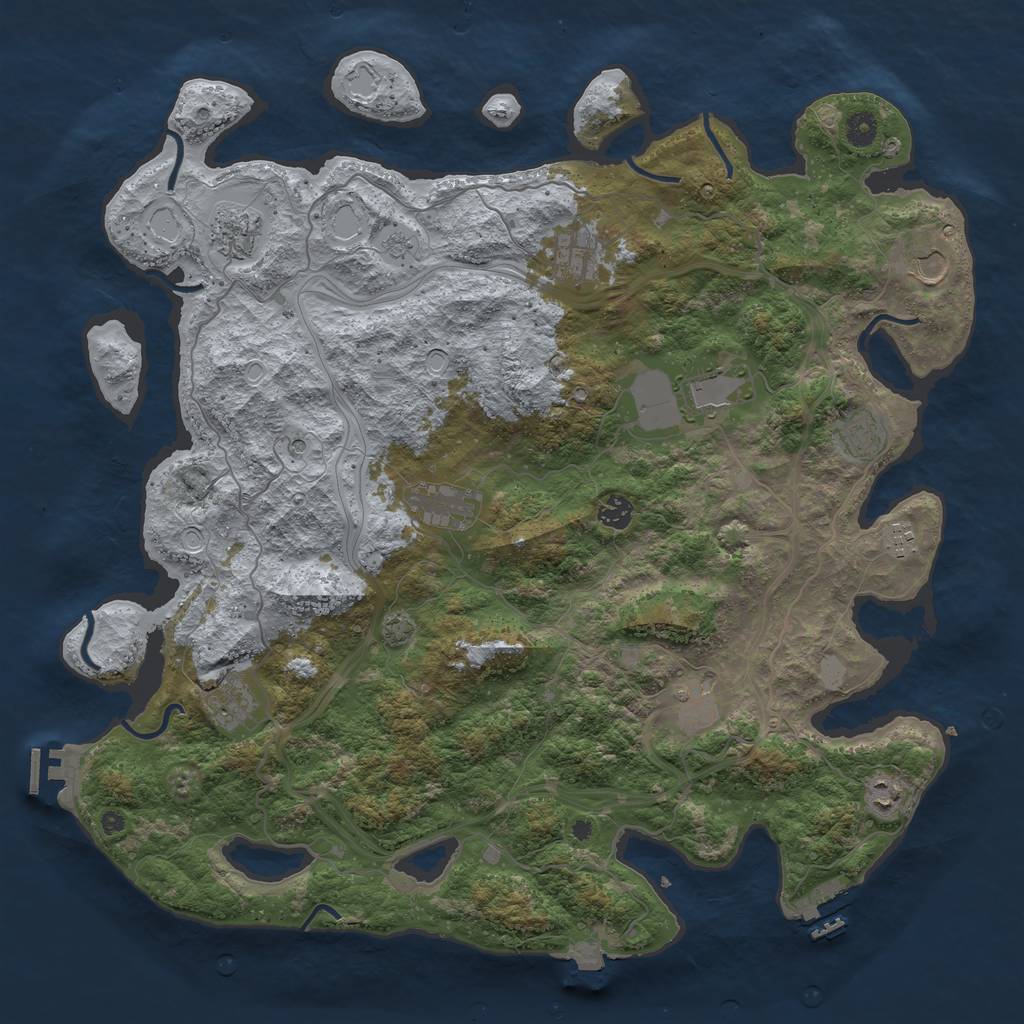 Rust Map: Procedural Map, Size: 4500, Seed: 4567673, 19 Monuments