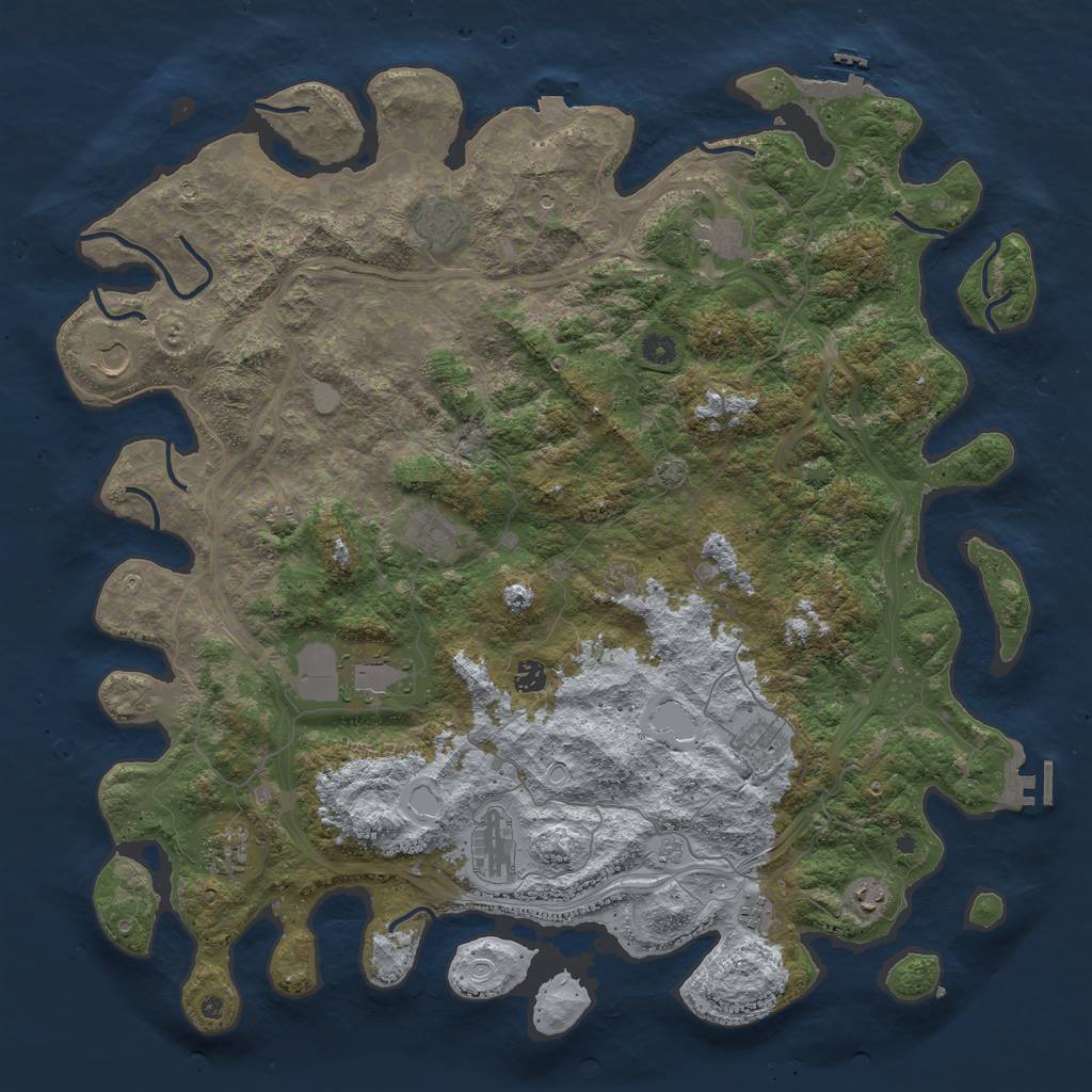 Rust Map: Procedural Map, Size: 4900, Seed: 522390500, 19 Monuments