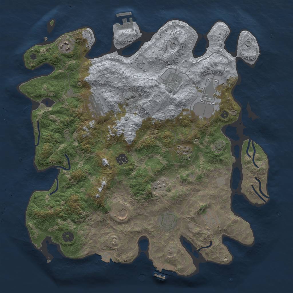 Rust Map: Procedural Map, Size: 3900, Seed: 1112, 18 Monuments