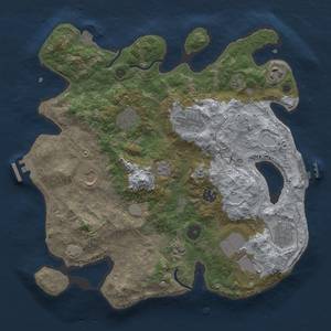 Thumbnail Rust Map: Procedural Map, Size: 3500, Seed: 350515391, 17 Monuments