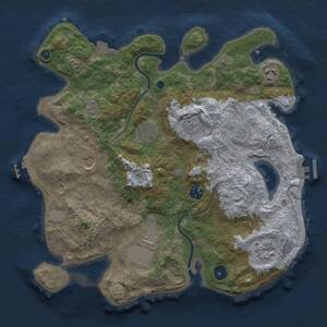 Thumbnail Rust Map: Procedural Map, Size: 3500, Seed: 350515391, 14 Monuments