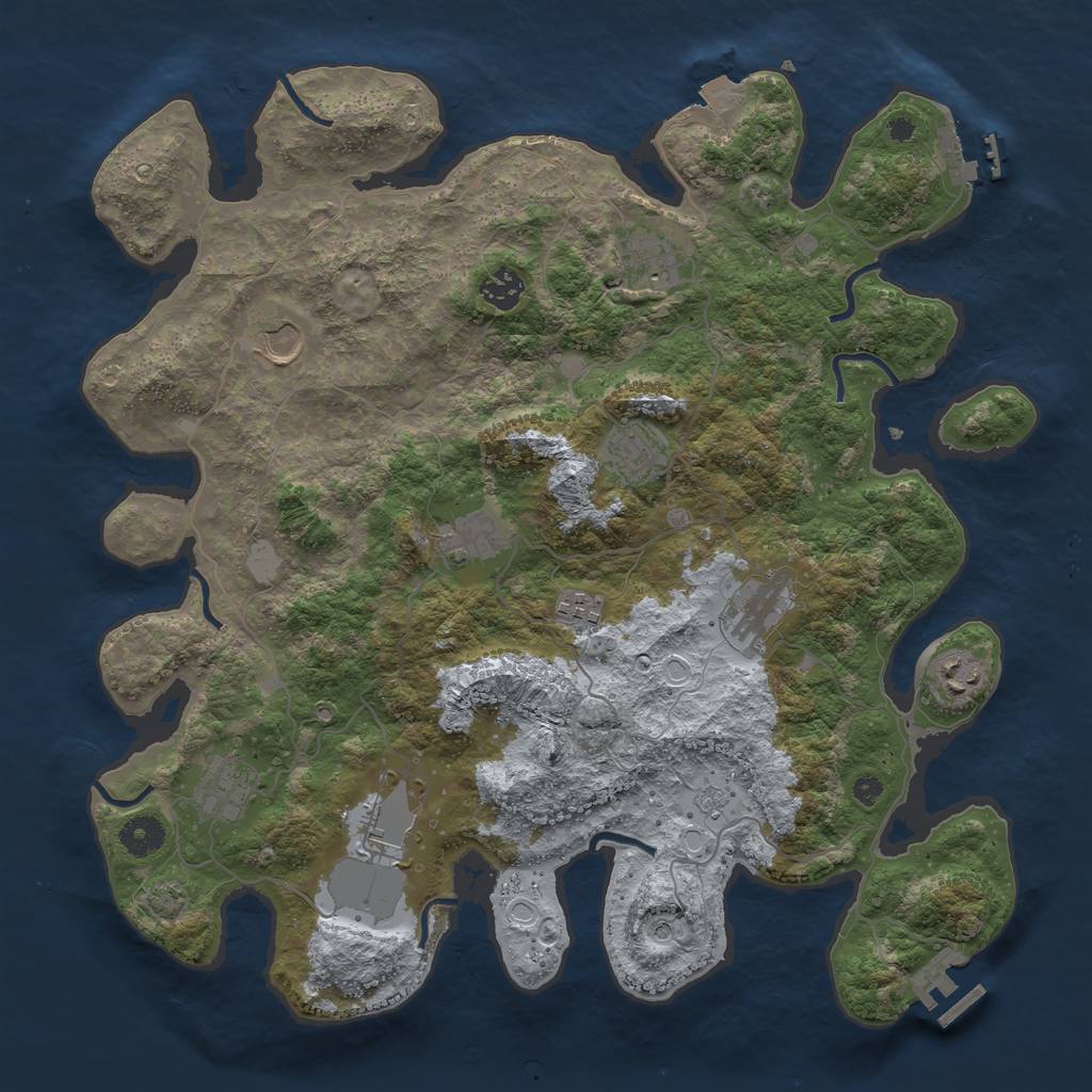 Rust Map: Procedural Map, Size: 3900, Seed: 1118, 18 Monuments