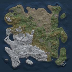 Thumbnail Rust Map: Procedural Map, Size: 3999, Seed: 61423725, 18 Monuments