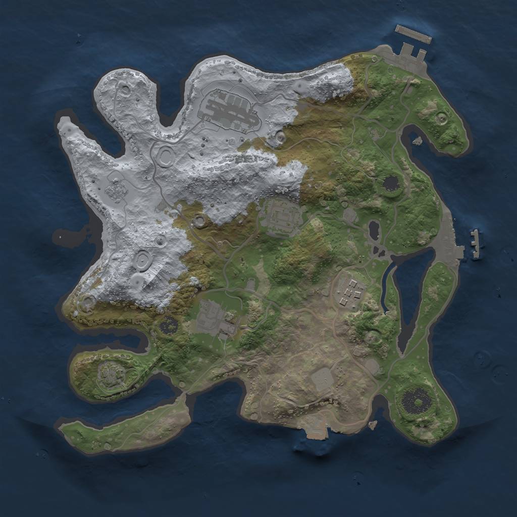 Rust Map: Procedural Map, Size: 2800, Seed: 1148392091, 11 Monuments
