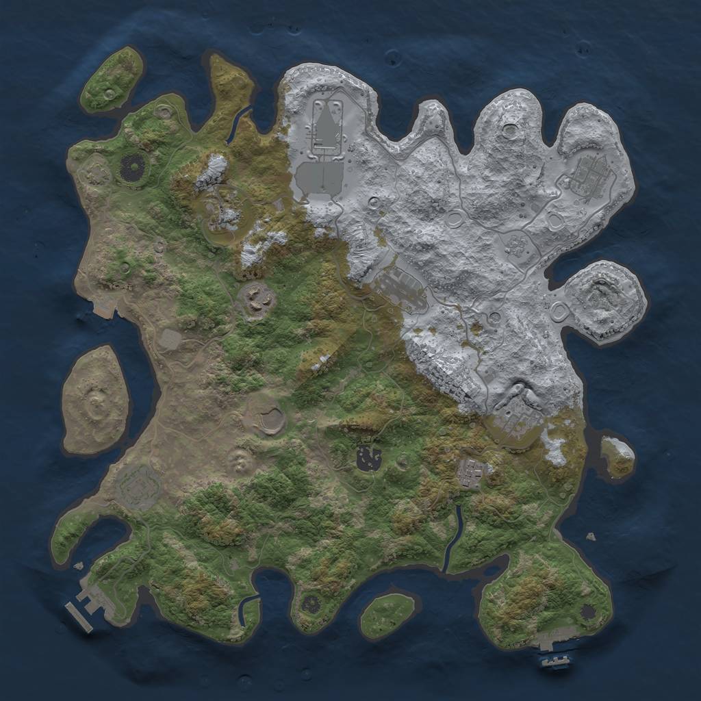 Rust Map: Procedural Map, Size: 3900, Seed: 3456, 18 Monuments