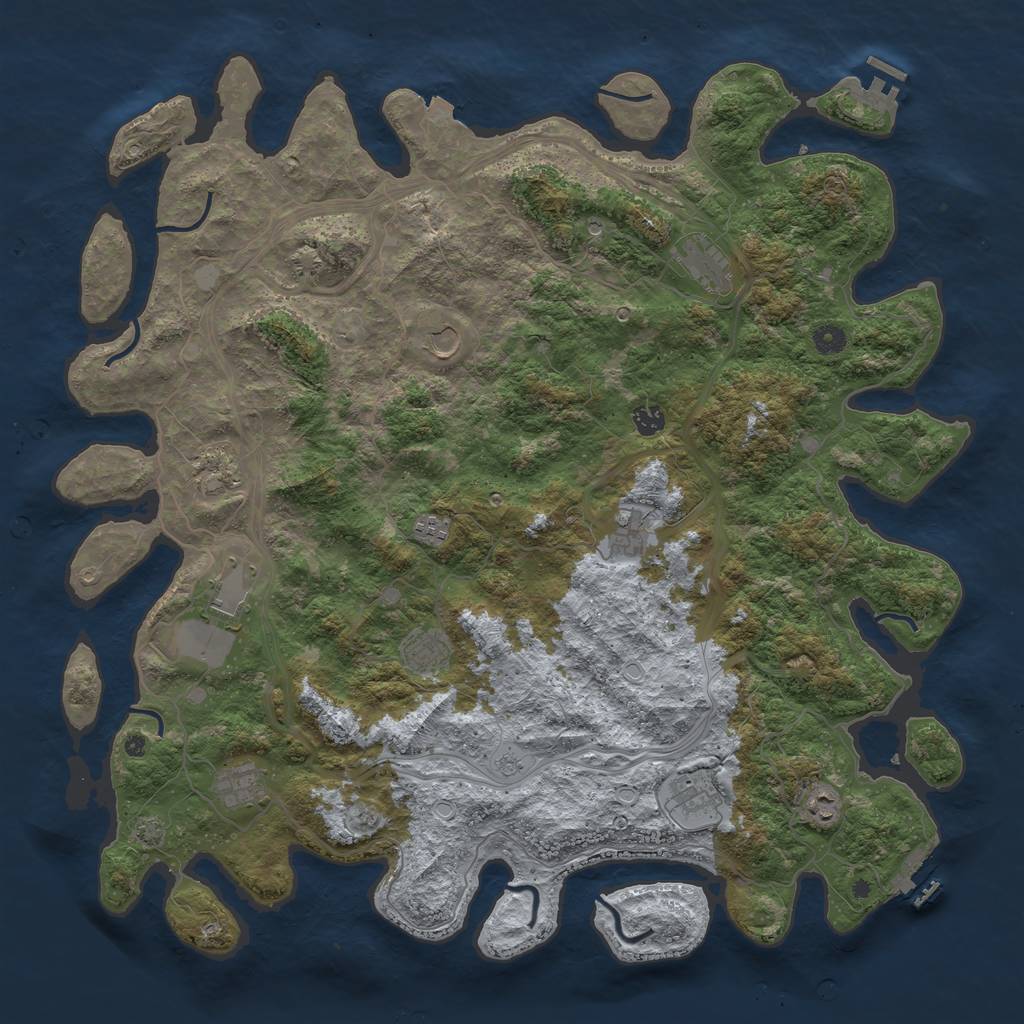 Rust Map: Procedural Map, Size: 4850, Seed: 122335865, 19 Monuments