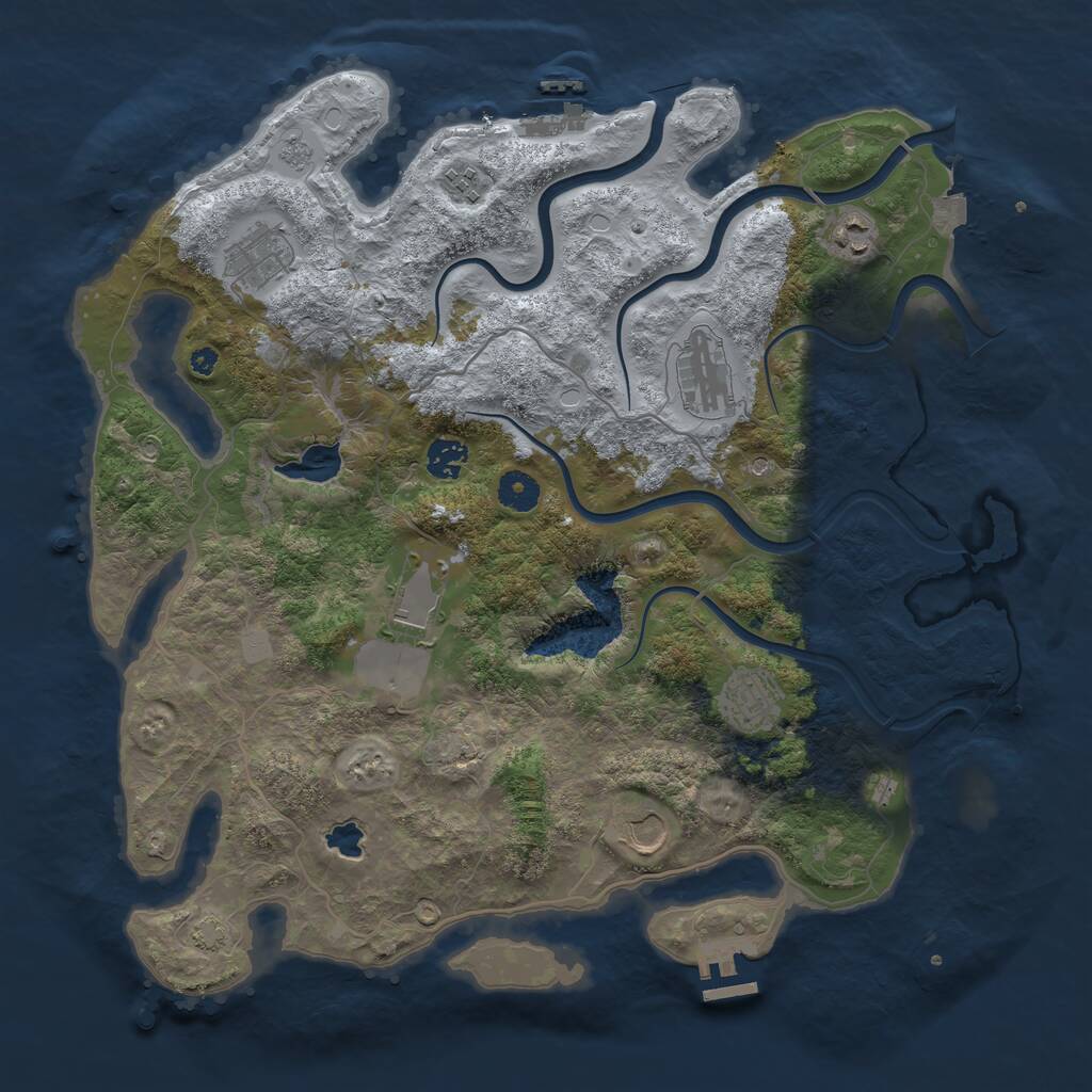 Rust Map: Procedural Map, Size: 4000, Seed: 2654810, 14 Monuments