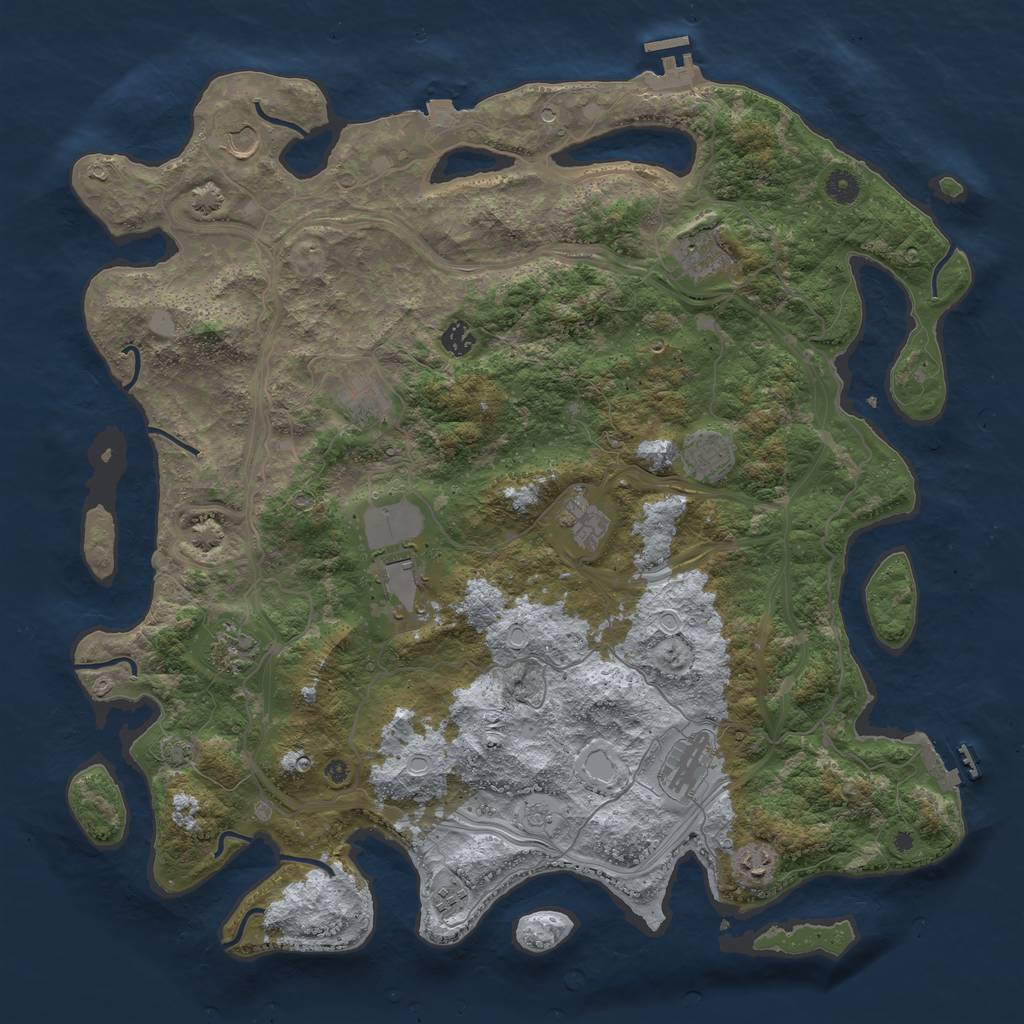 Rust Map: Procedural Map, Size: 4600, Seed: 76367828, 19 Monuments