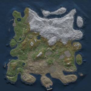 Thumbnail Rust Map: Procedural Map, Size: 3500, Seed: 1352224638, 13 Monuments