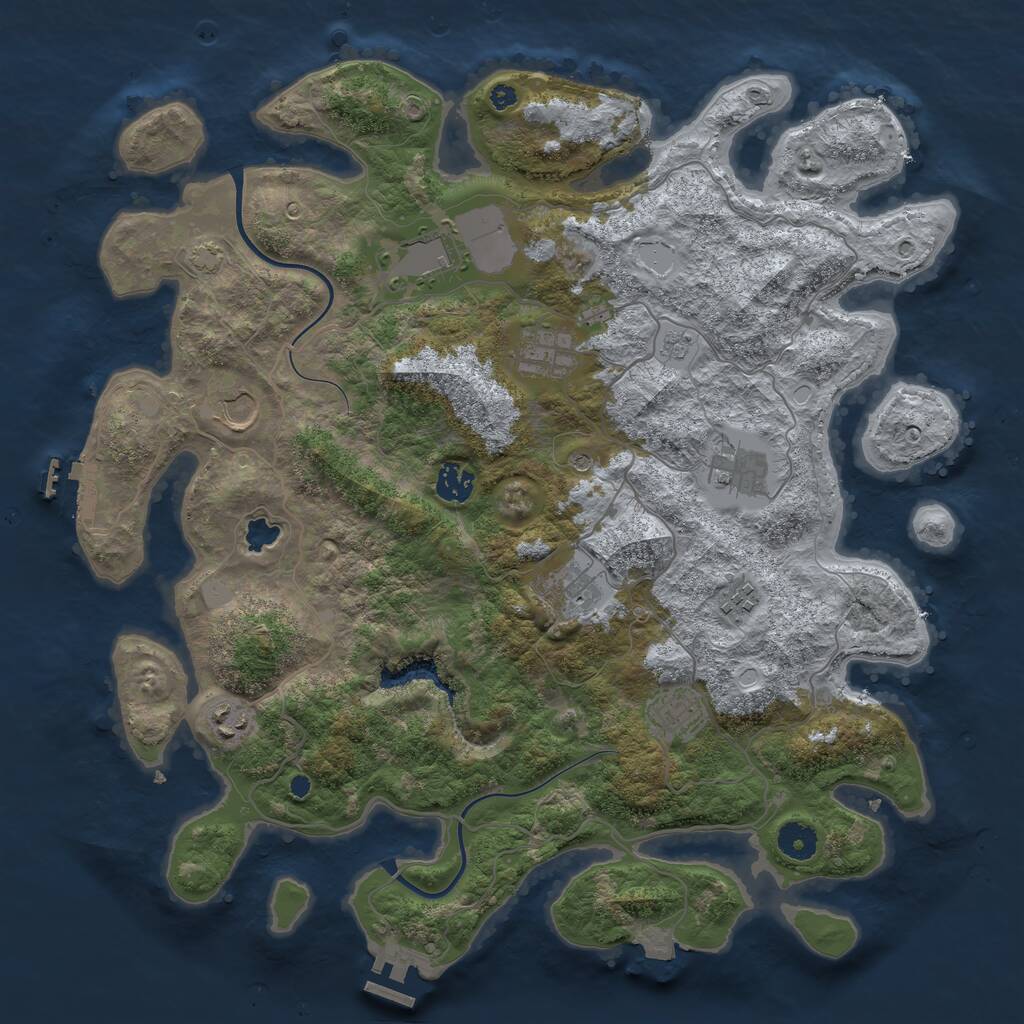 Rust Map: Procedural Map, Size: 4000, Seed: 13376, 15 Monuments