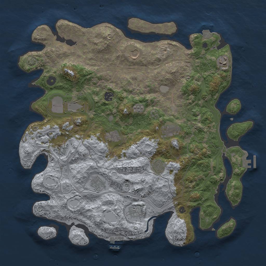 Rust Map: Procedural Map, Size: 4250, Seed: 753642587, 19 Monuments