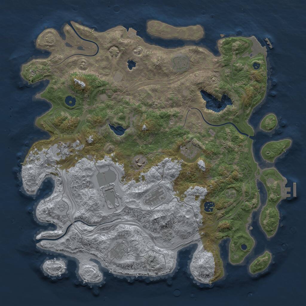 Rust Map: Procedural Map, Size: 4250, Seed: 753642587, 15 Monuments