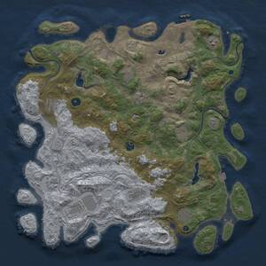 Thumbnail Rust Map: Procedural Map, Size: 4500, Seed: 1738223144, 15 Monuments