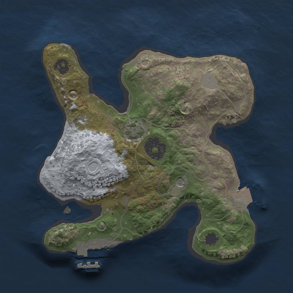 Rust Map: Procedural Map, Size: 2000, Seed: 1282578618, 6 Monuments