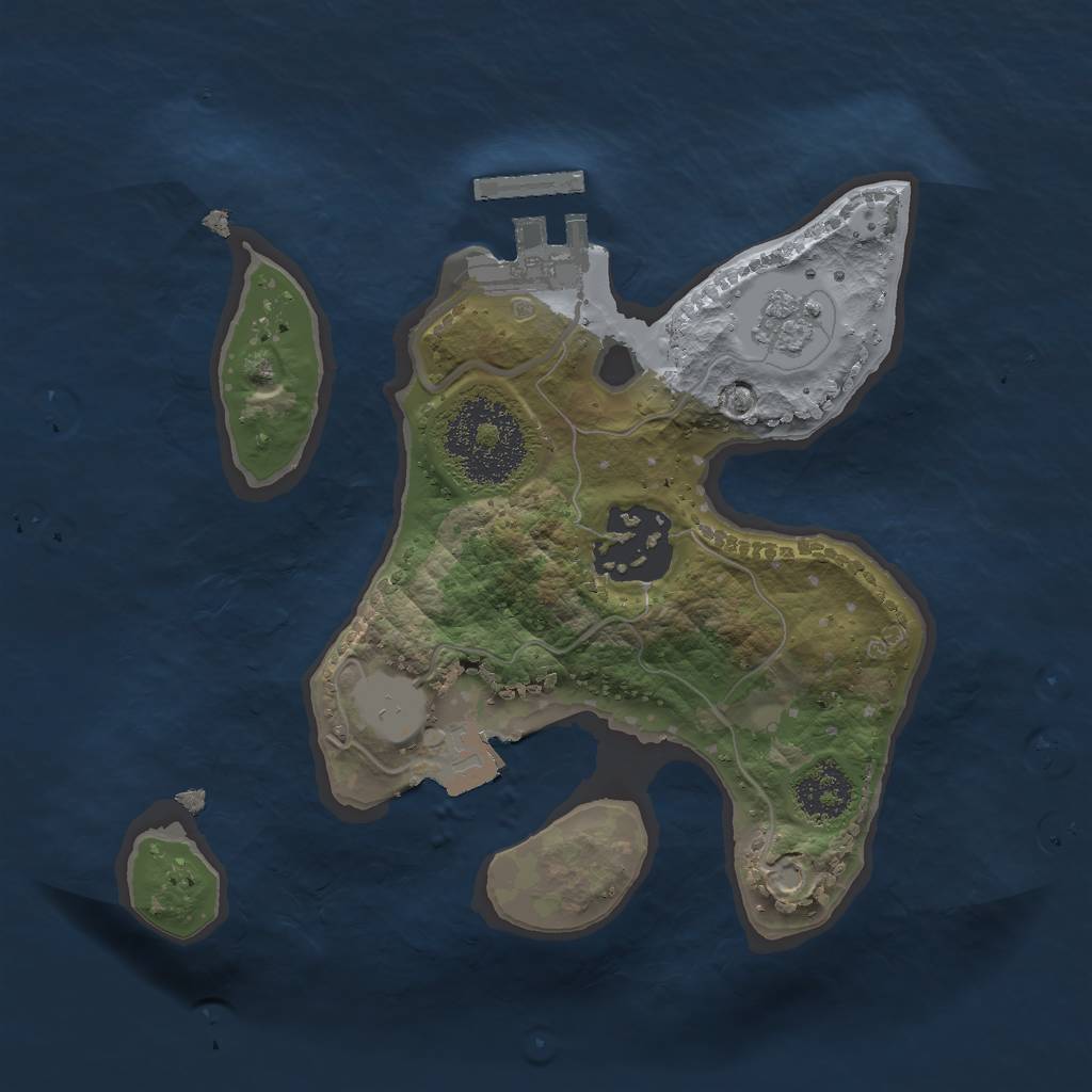 Rust Map: Procedural Map, Size: 2000, Seed: 755671389, 6 Monuments