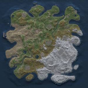 Thumbnail Rust Map: Procedural Map, Size: 3900, Seed: 42069727, 16 Monuments