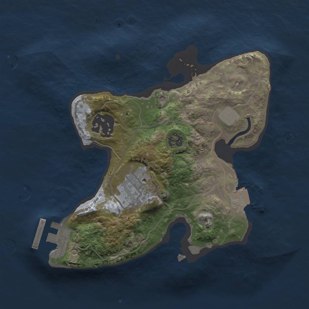 Rust Map: Procedural Map, Size: 2000, Seed: 1040007784, 6 Monuments