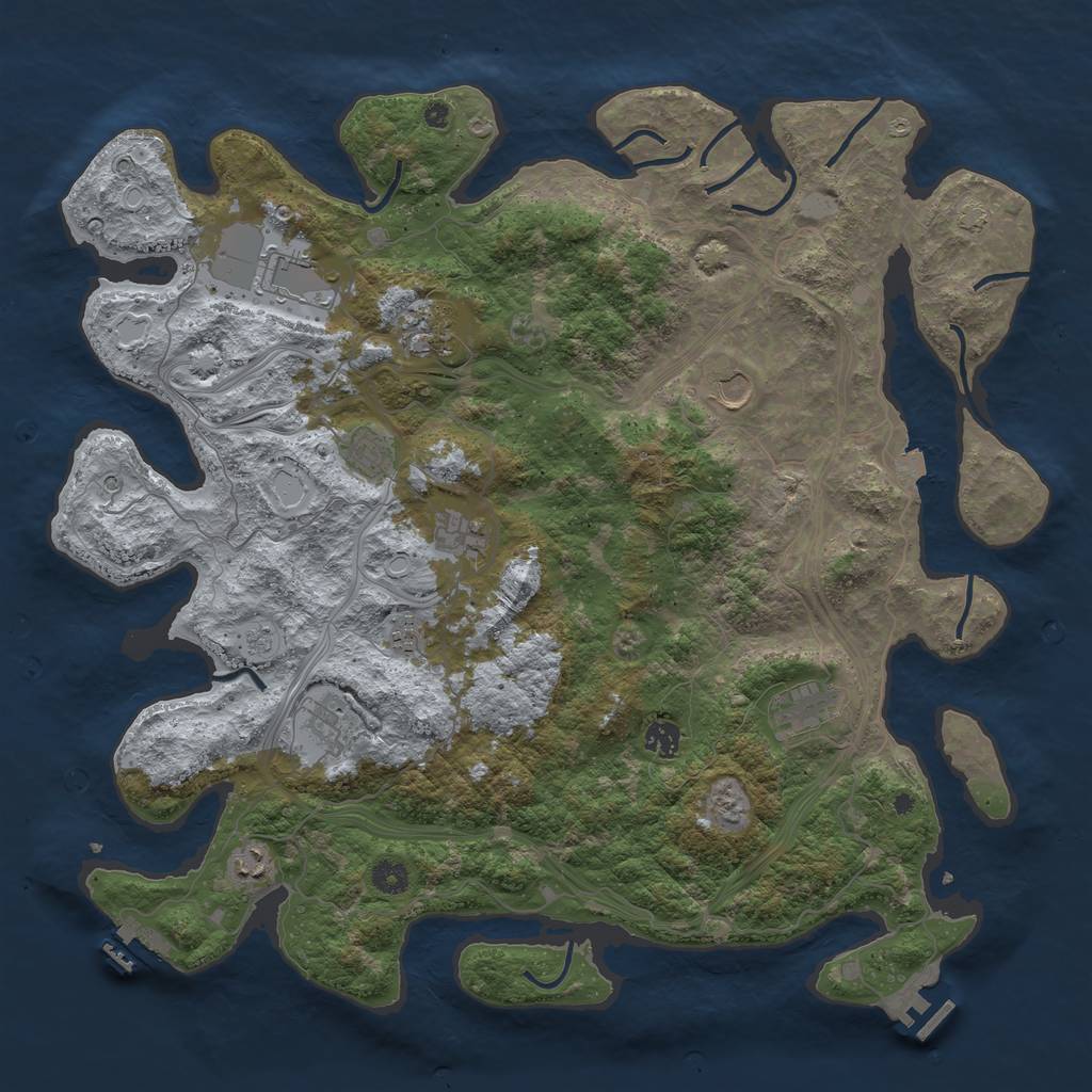 Rust Map: Procedural Map, Size: 4500, Seed: 32653125, 18 Monuments