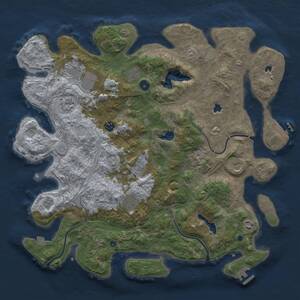 Thumbnail Rust Map: Procedural Map, Size: 4500, Seed: 32653125, 15 Monuments