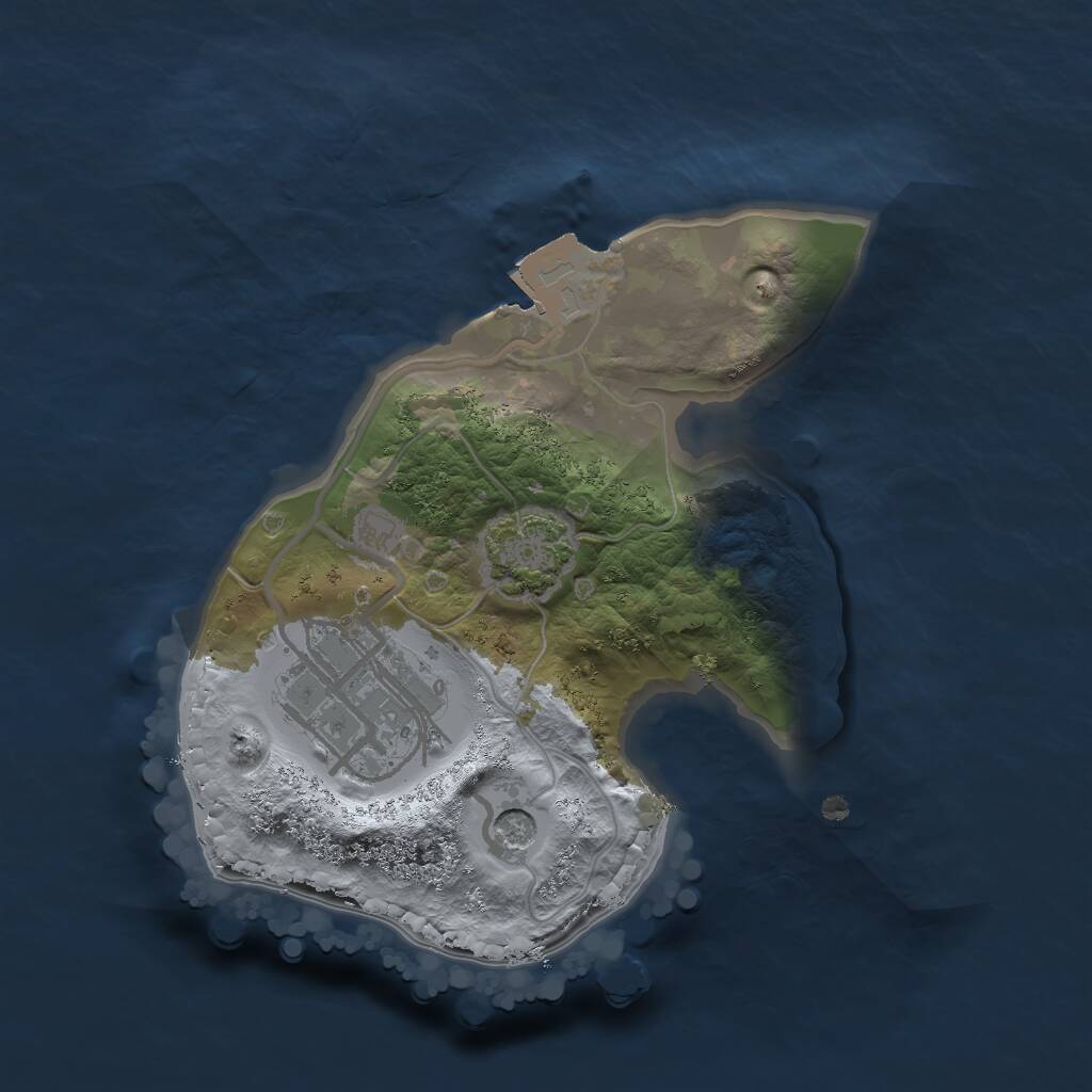 Rust Map: Procedural Map, Size: 1667, Seed: 2147483647, 4 Monuments