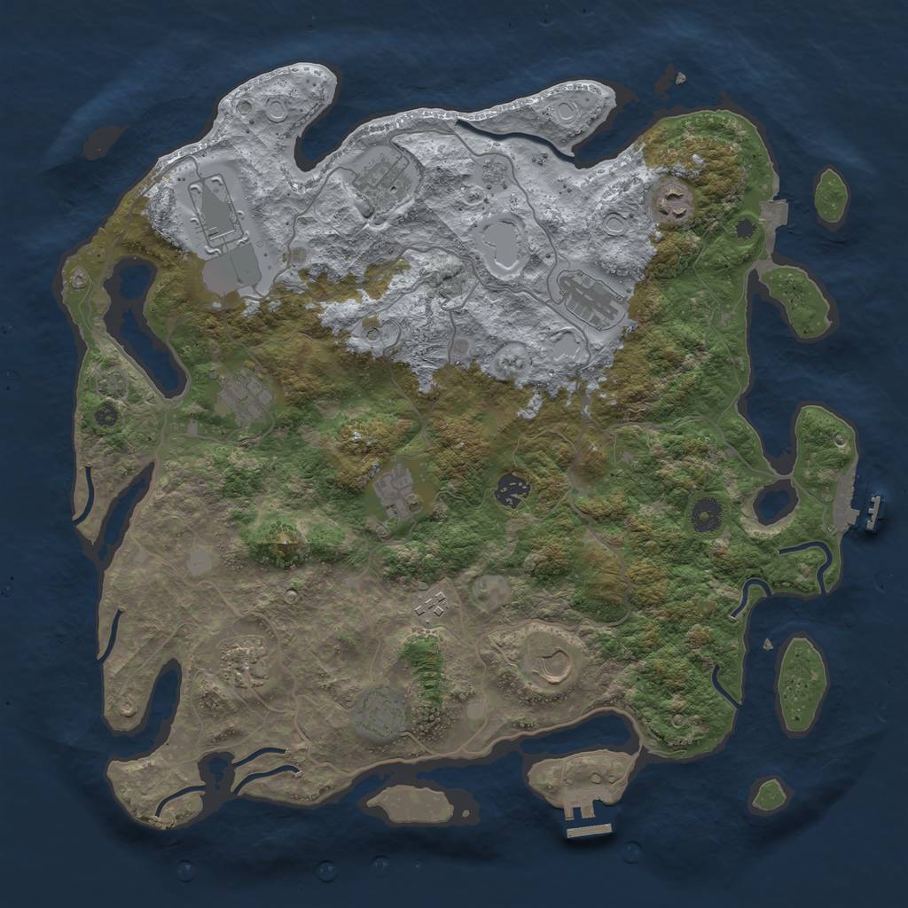 Rust Map: Procedural Map, Size: 4096, Seed: 2654810, 19 Monuments