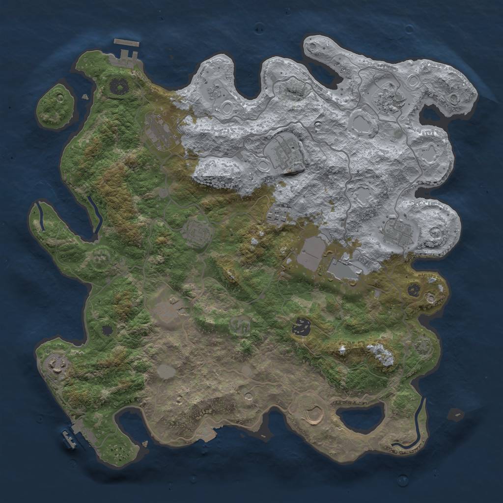 Rust Map: Procedural Map, Size: 4000, Seed: 848291709, 19 Monuments