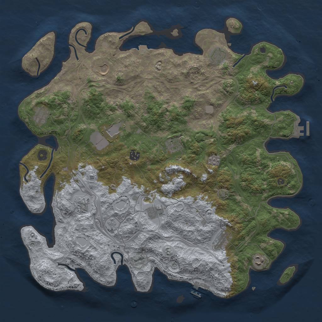 Rust Map: Procedural Map, Size: 4500, Seed: 3331, 19 Monuments