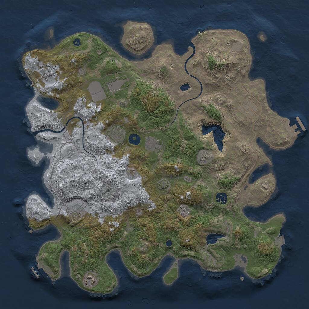 Rust Map: Procedural Map, Size: 4000, Seed: 1633988644, 14 Monuments