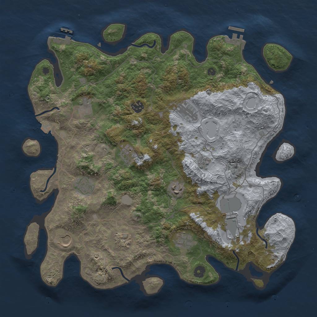 Rust Map: Procedural Map, Size: 4000, Seed: 1117540838, 19 Monuments