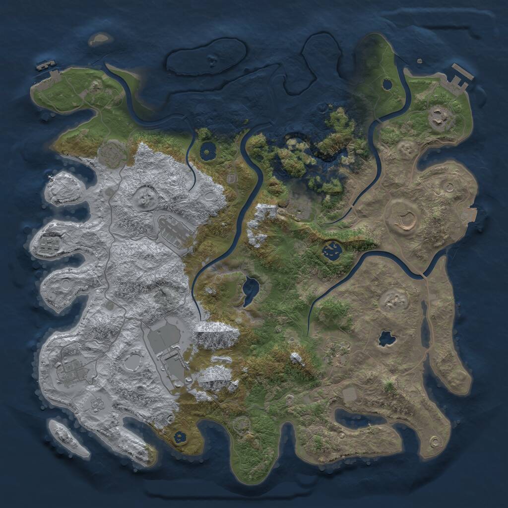 Rust Map: Procedural Map, Size: 4200, Seed: 226002079, 16 Monuments