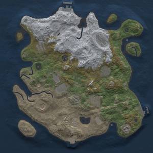 Thumbnail Rust Map: Procedural Map, Size: 3500, Seed: 1148261707, 17 Monuments