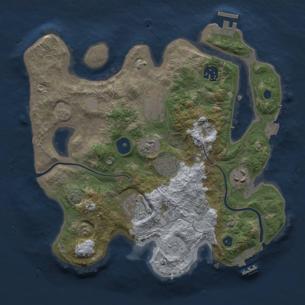 Rust Map: Procedural Map, Size: 3000, Seed: 73261, 12 Monuments