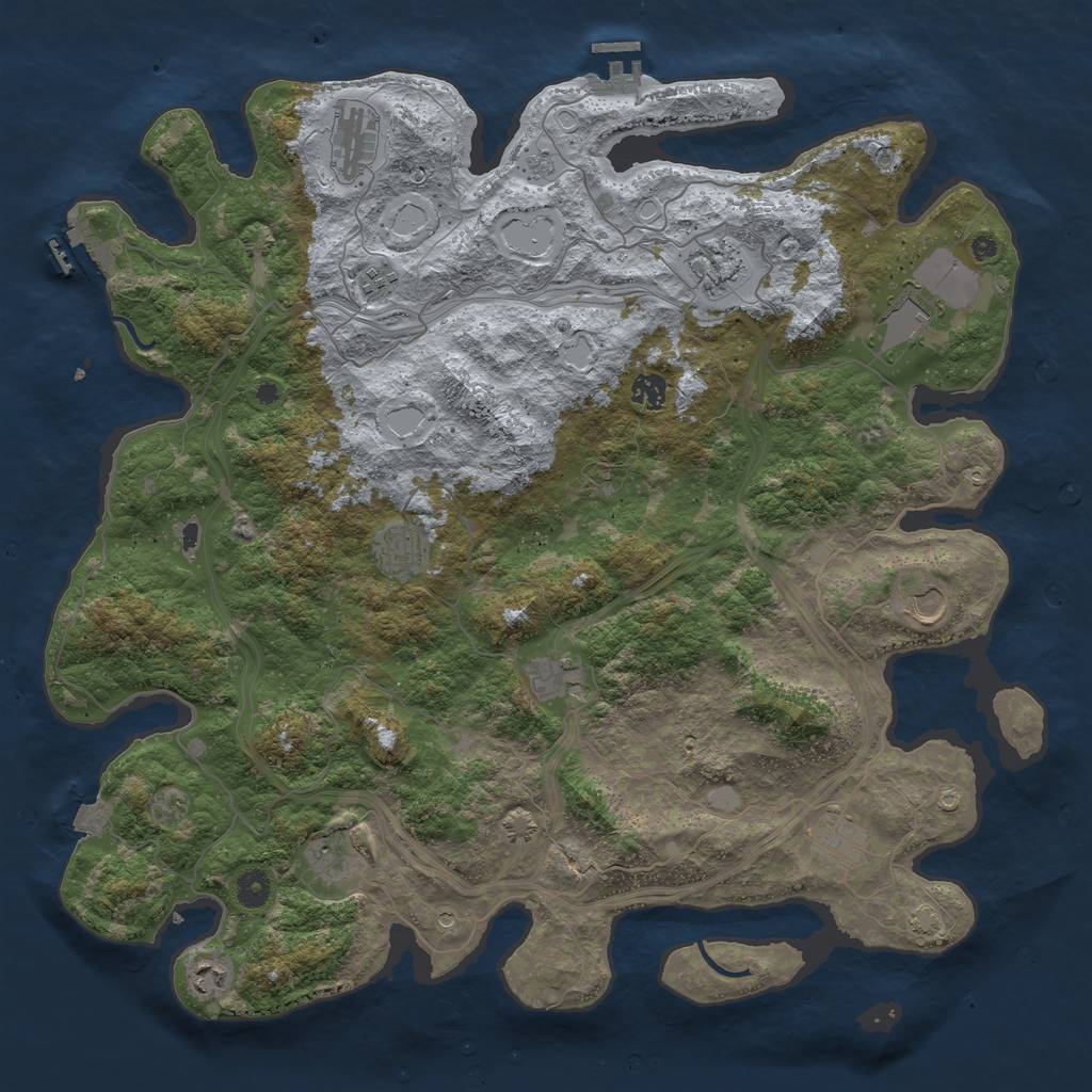 Rust Map: Procedural Map, Size: 4500, Seed: 3781001, 19 Monuments