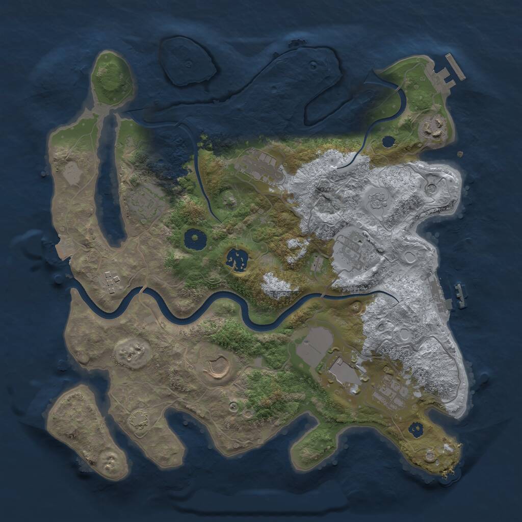 Rust Map: Procedural Map, Size: 3500, Seed: 9756258, 15 Monuments