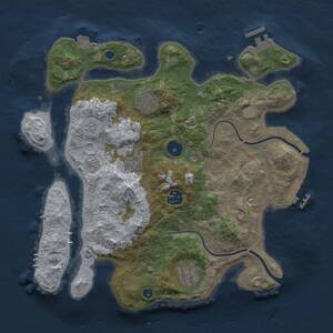 Thumbnail Rust Map: Procedural Map, Size: 3250, Seed: 335153999, 10 Monuments