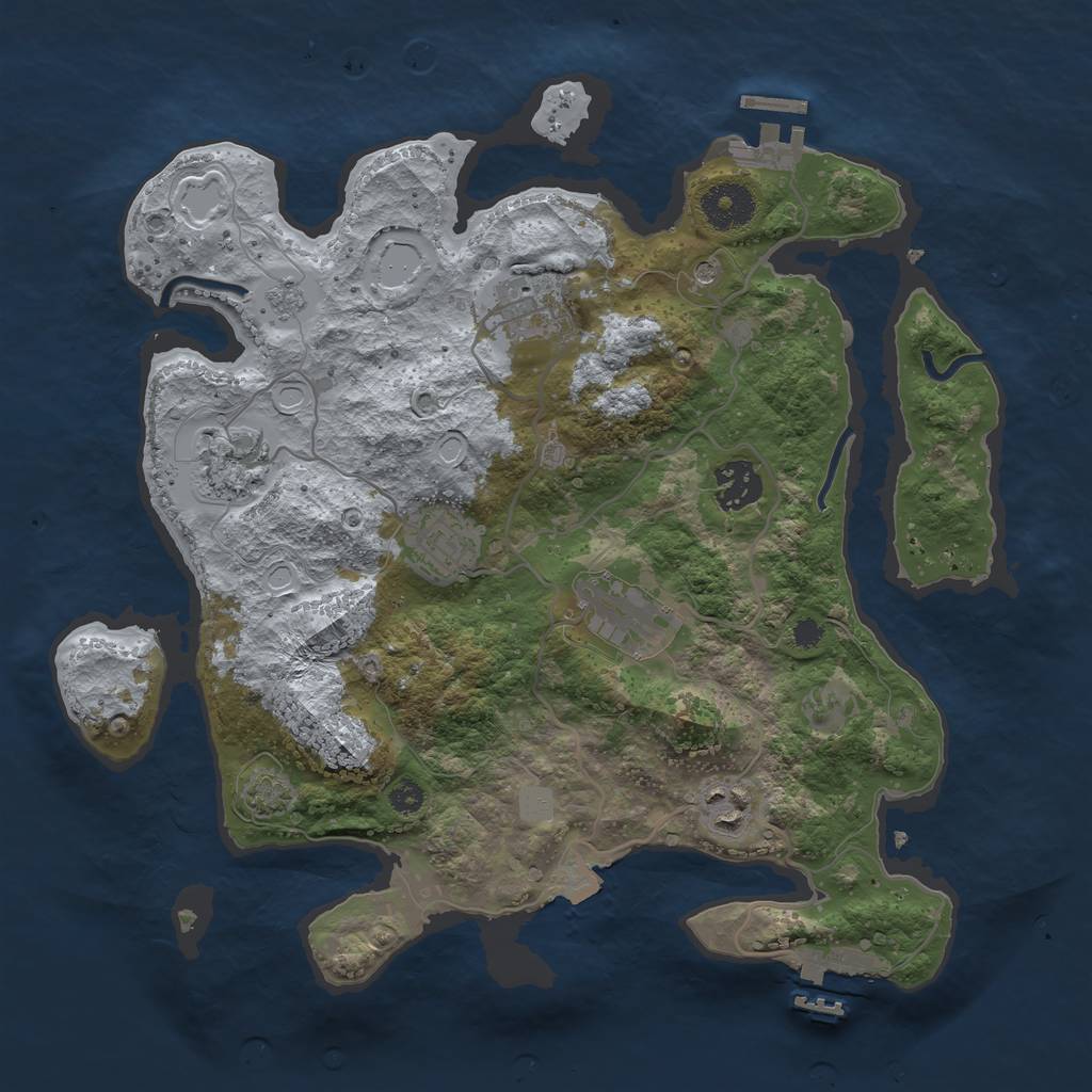 Rust Map: Procedural Map, Size: 3300, Seed: 716757748, 14 Monuments