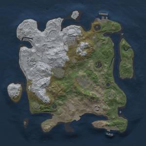 Thumbnail Rust Map: Procedural Map, Size: 3300, Seed: 716757748, 14 Monuments