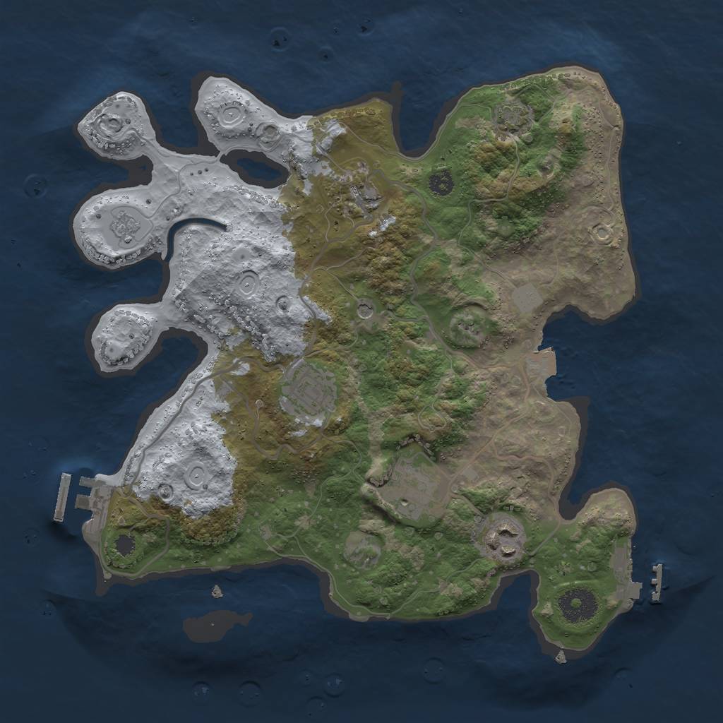 Rust Map: Procedural Map, Size: 3000, Seed: 698919671, 12 Monuments