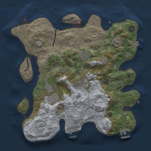 Thumbnail Rust Map: Procedural Map, Size: 3500, Seed: 1673920148, 16 Monuments