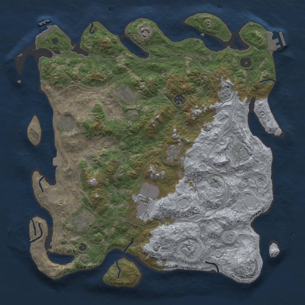 Rust Map: Procedural Map, Size: 4250, Seed: 31118, 18 Monuments