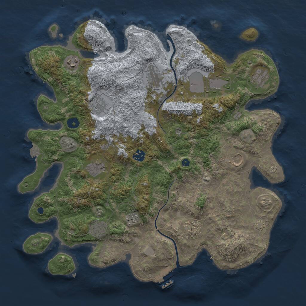 Rust Map: Procedural Map, Size: 3900, Seed: 13374, 15 Monuments