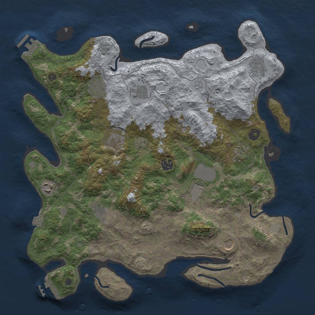 Rust Map: Procedural Map, Size: 4000, Seed: 1337400, 19 Monuments