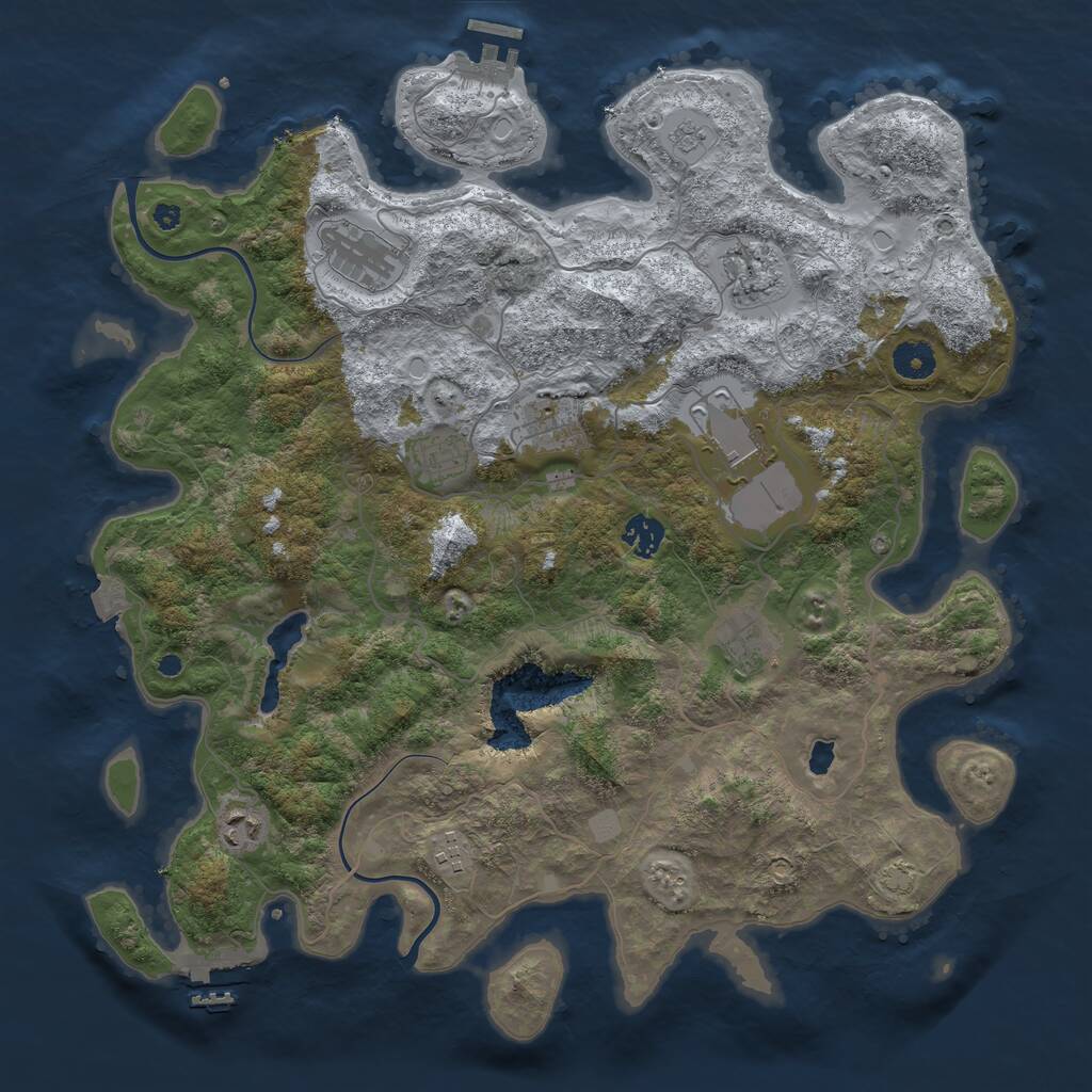 Rust Map: Procedural Map, Size: 4000, Seed: 638745288, 14 Monuments