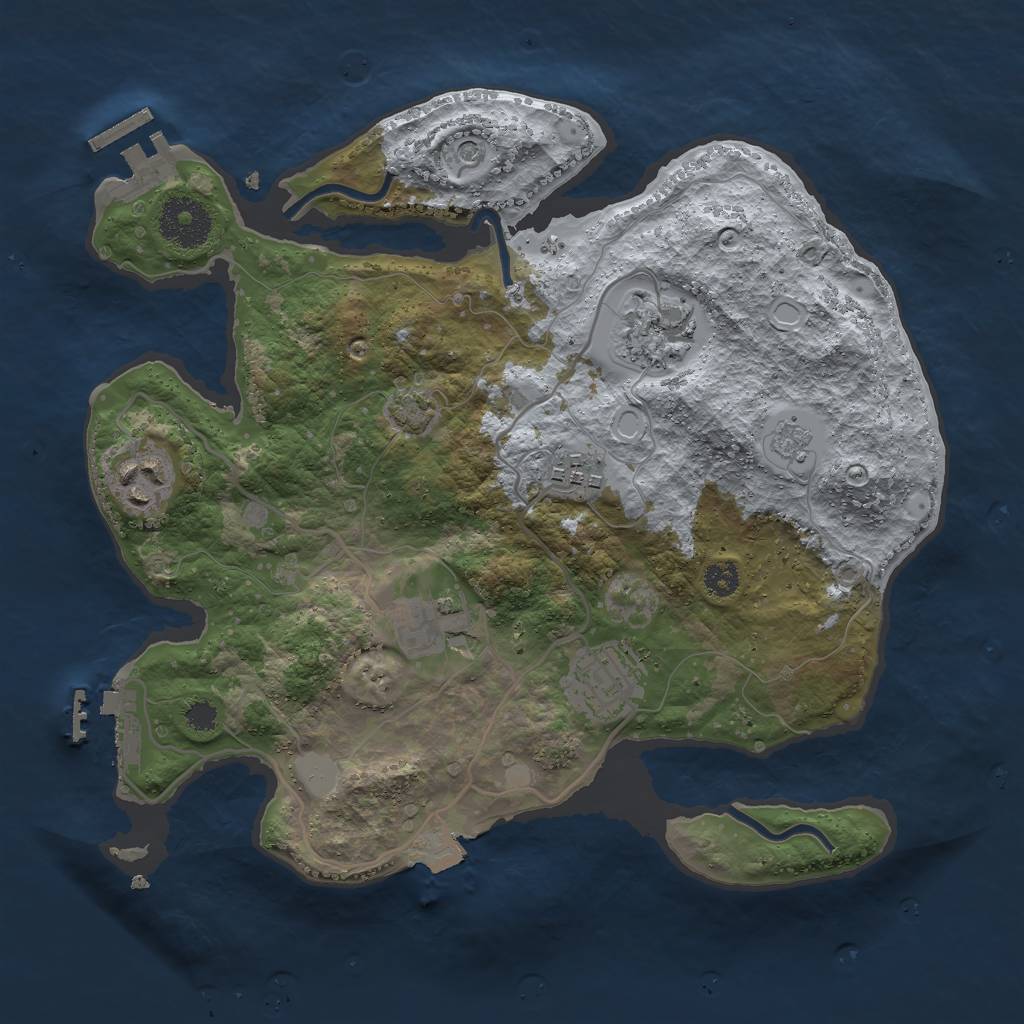 Rust Map: Procedural Map, Size: 3000, Seed: 16021974, 13 Monuments