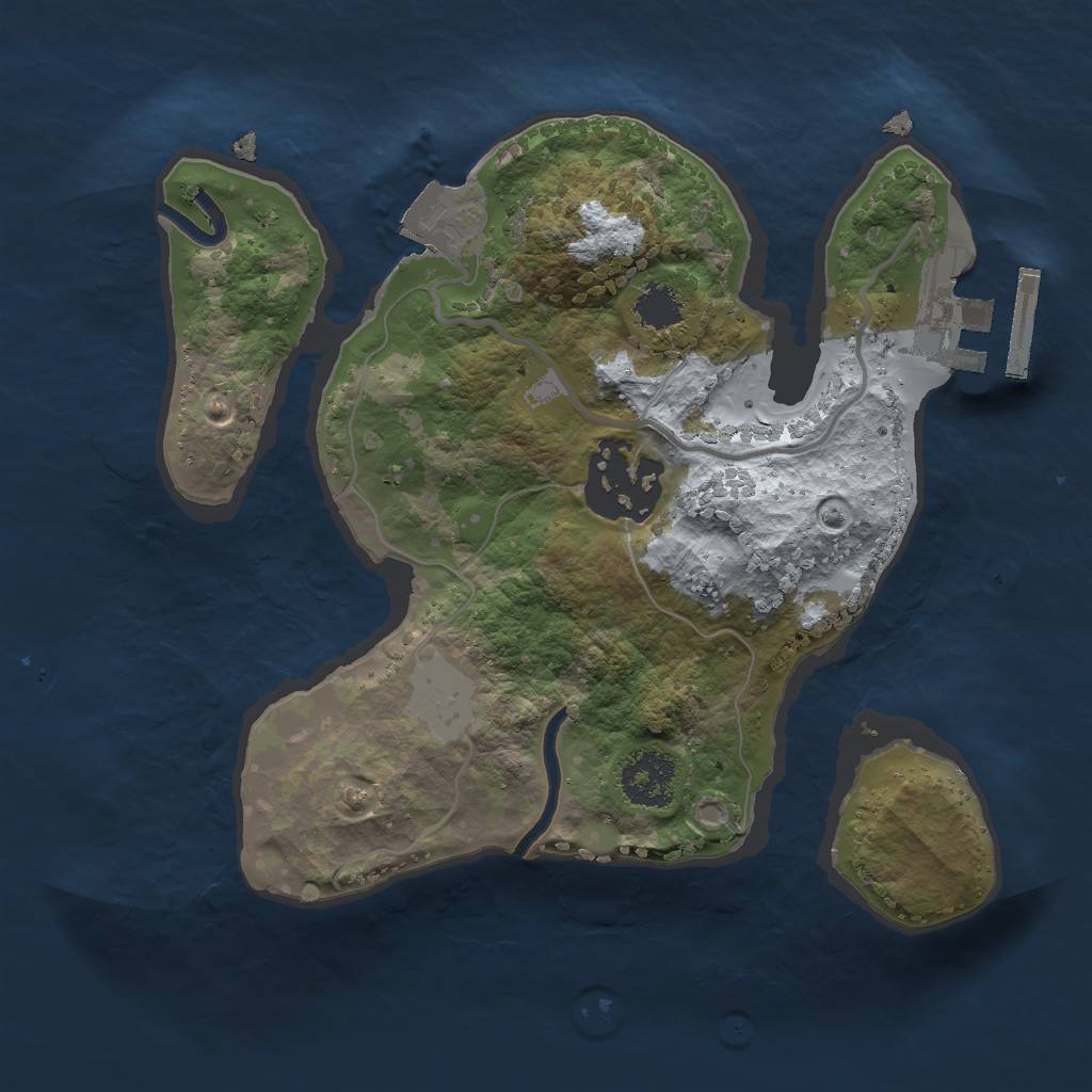 Rust Map: Procedural Map, Size: 2000, Seed: 773527608, 5 Monuments