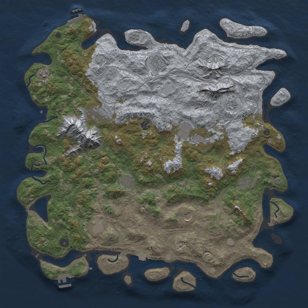 Rust Map: Procedural Map, Size: 5000, Seed: 1995415289, 19 Monuments