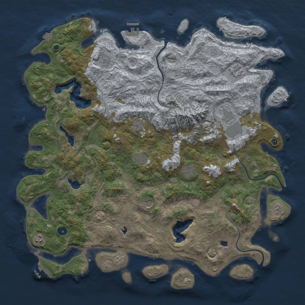 Rust Map: Procedural Map, Size: 5000, Seed: 1995415289, 15 Monuments