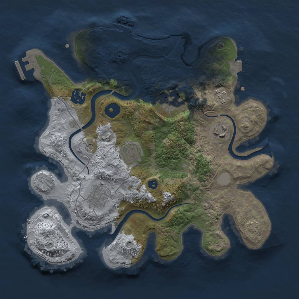 Rust Map: Procedural Map, Size: 3000, Seed: 766487945, 11 Monuments